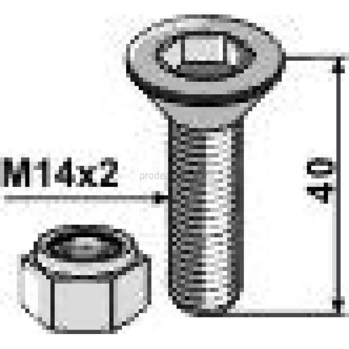 Boulon à 6 pans creux tête conique adaptable avec écrou à freinage interne 10.9 M14 x 2 x 40 mm boulonnerie Universelle (BLS14035)-121381_copy-3
