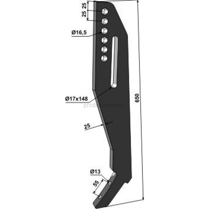 Dent nue de décompacteur Simba (P13093) type SL / ST 650 x 25 mm entraxe 25 / 55 mm adaptable-121426_copy-31