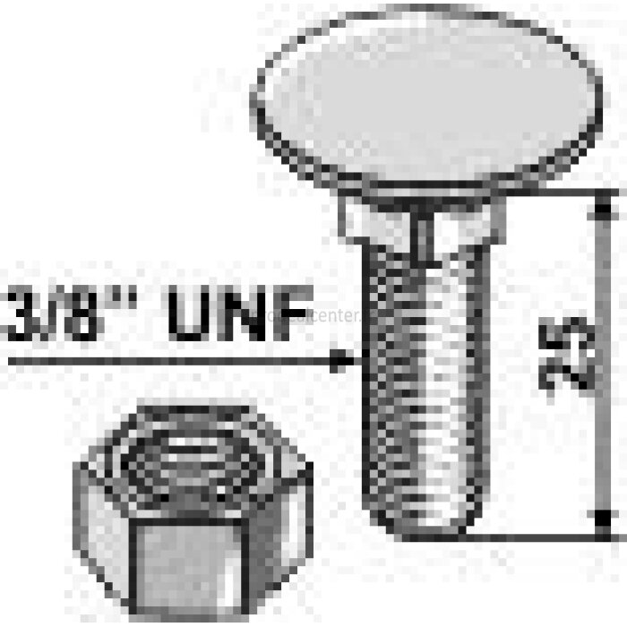 Boulon à tête ronde collet carré adaptable avec écrou 8.8 3/8" UNF x 25 mm boulonnerie Universelle-123259_copy-3