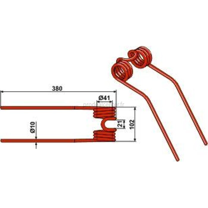 Dent de fenaison adaptable rouge pour Claas Wirbelwender W360/WA-S360, W450/WA-S450, W540/WA-S540, W600/WA-S600, W730/WA-S730 (902344.2)-123615_copy-31