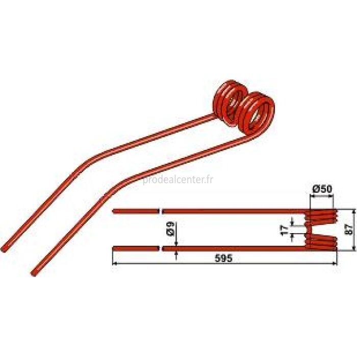 Dent de fenaison adaptable rouge pour Claas Wirbelschwader "LINER" WS390S, WS430S, WS470S (955483.0)-123617_copy-31