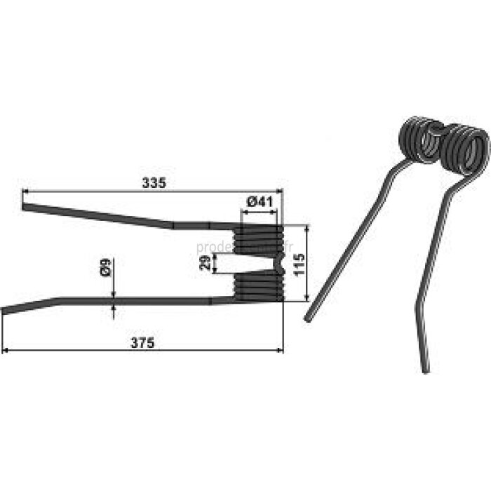 Dent de fenaison adaptable noir pour Fransgard Pick-Up RV-300, RV-390 (40247)-123650_copy-31