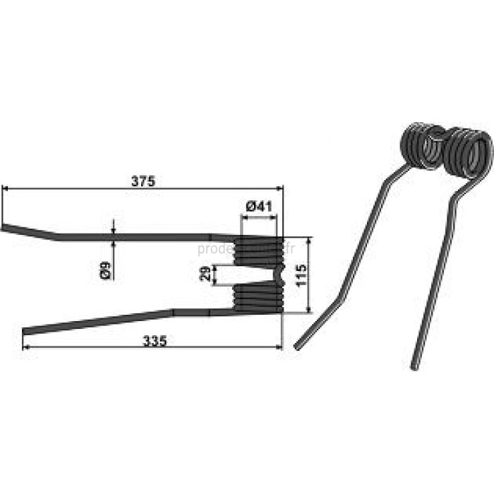 Dent de fenaison adaptable noir pour Fransgard Pick-Up RV-300, RV-390 (40252)-123653_copy-31