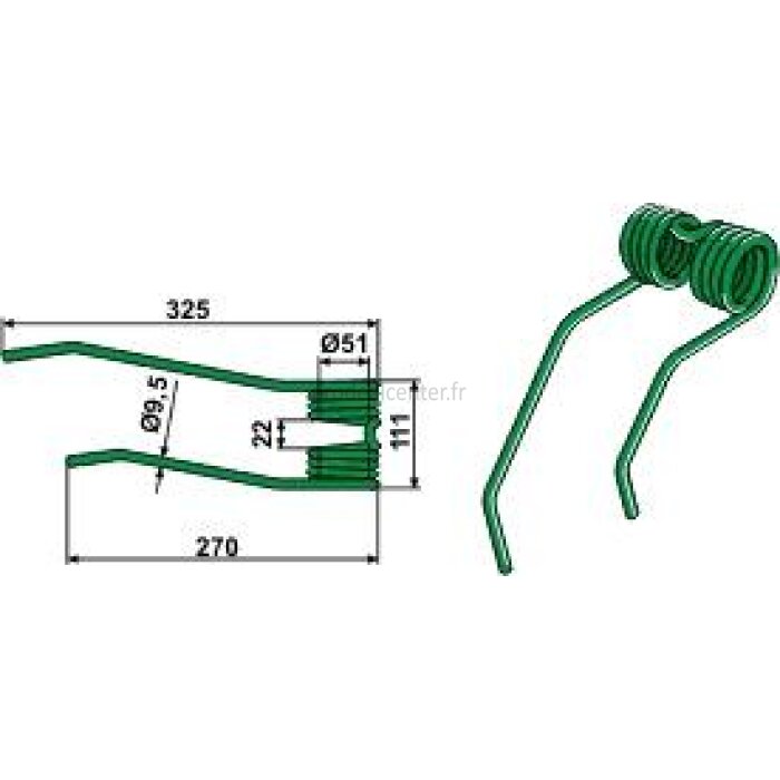 Dent de fenaison adaptable vert pour Kverneland Taarup 730S-C-CH, RW320, RW325 (66829000)-123694_copy-31