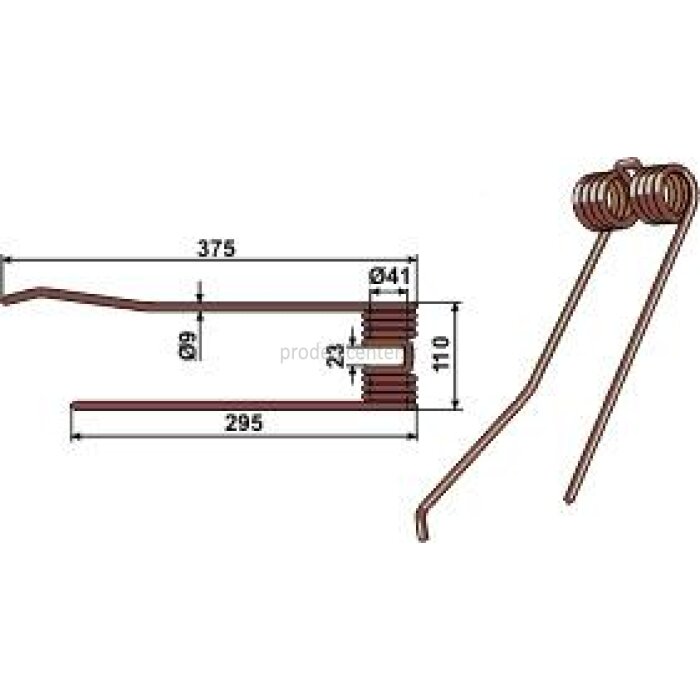Dent de fenaison adaptable modèle droit brun pour Lely Haymax Universal-Zettrechwender (73 135R)-123698_copy-31
