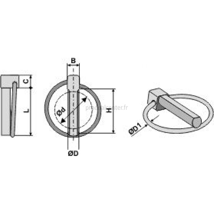 Goupille clip standard longueur 40 mm et de diamètre 4,5 mm-1126139_copy-30