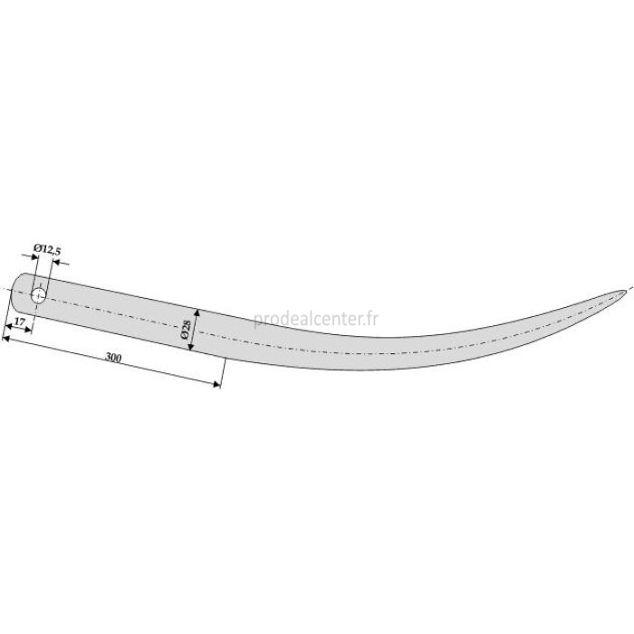 Dent de fourche courbée à embout cylindrique longueur 800 mm pour chargeur Stoll (O454430)-119890_copy-32
