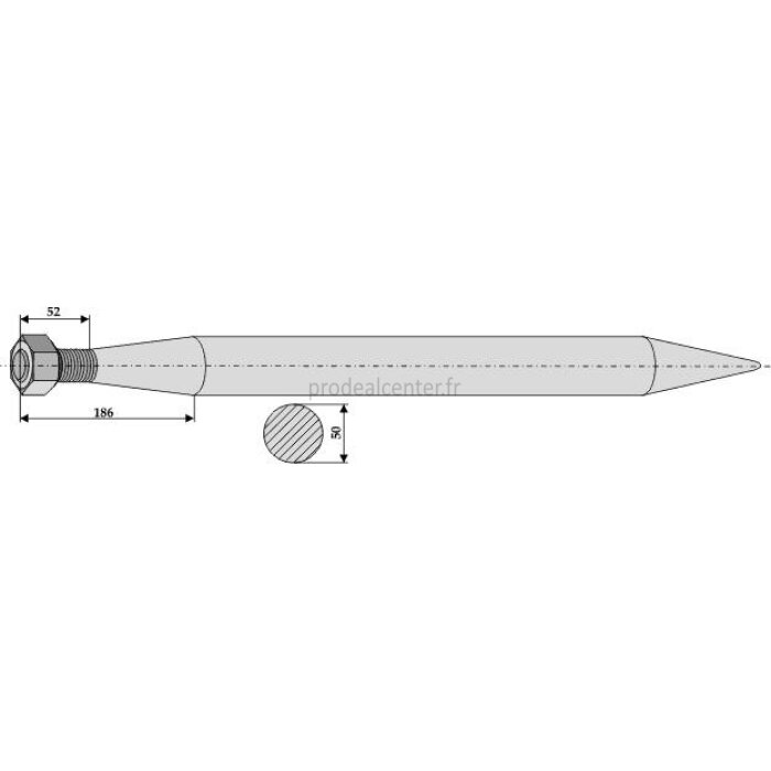 Dent de fourche à embout conique + écrou grande charge longueur : 800 mm pour chargeur Stoll (4364300)-119949_copy-32