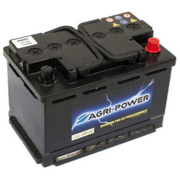 Batterie Techni-Power 12 V - 75 Ah - polarité à droite
