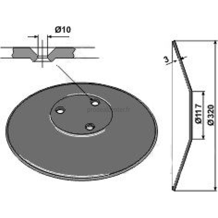 Disque de semoir Amazone (962292) Niaux lisse 3 trous 320 x 3 mm adaptable-97573_copy-31