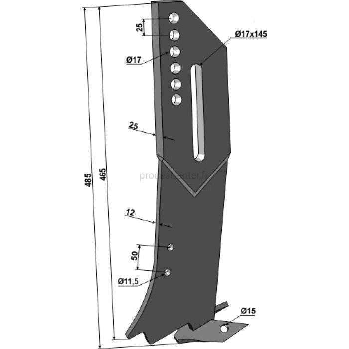 Dent nue de décompacteur Simba (P15055) type LD 485 mm entraxe 25 / 50 mm adaptable-1128805_copy-30