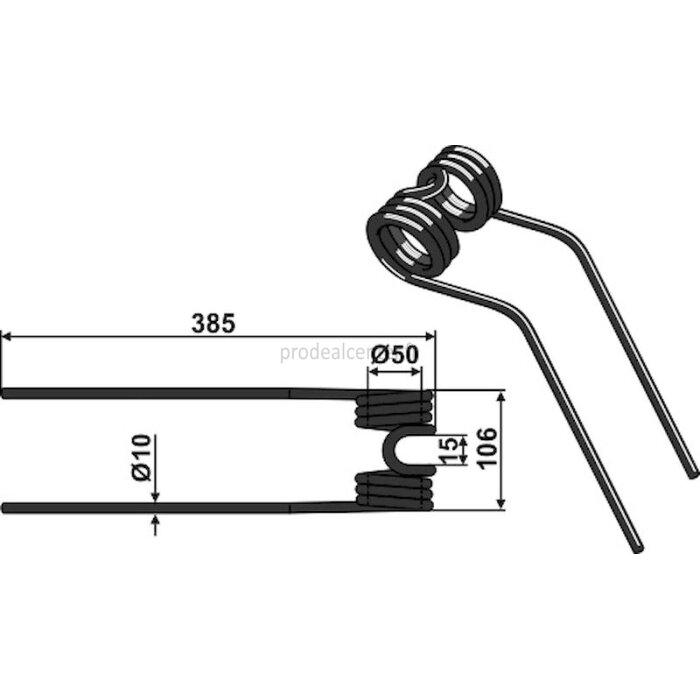Dent de fenaison noire adaptable 385 x 106 mm andaineur et faneuse Deutz (VF16644761.86)-1794186_copy-30