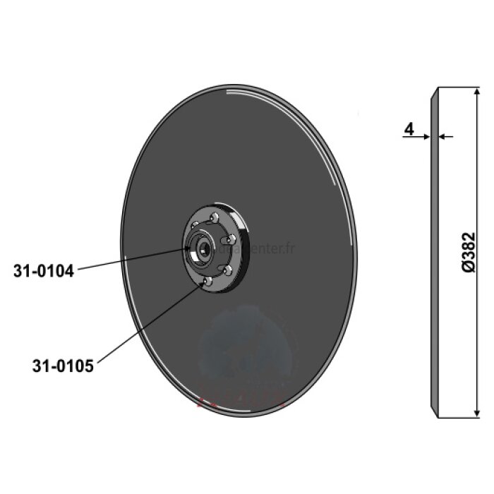 Disque de semoir Salford (CT5013530) lisse complet 6 trous avec palier 382 x 4 mm adaptable-1750349_copy-30