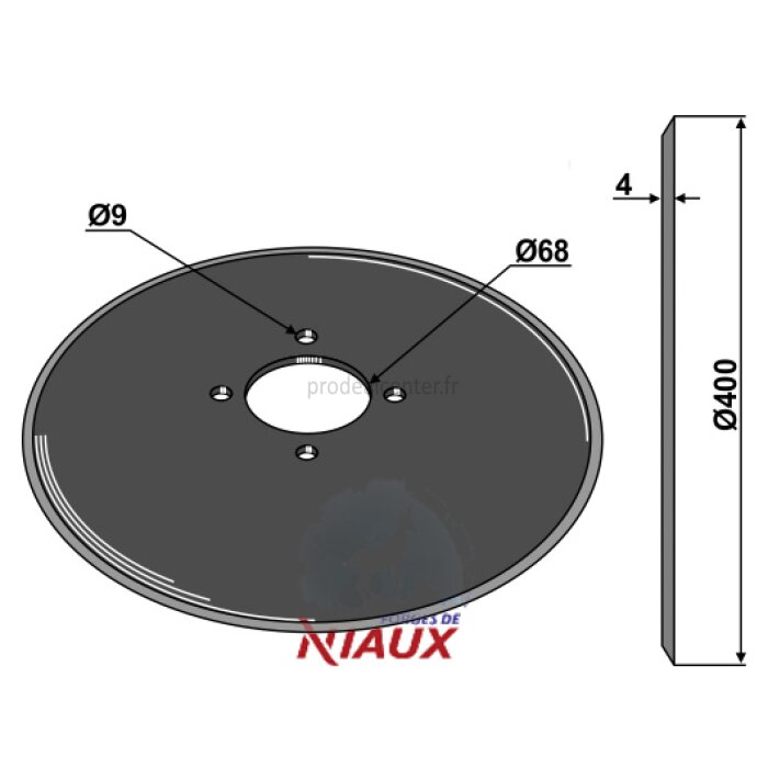 Disque de semoir Kuhn (110034) Niaux lisse 4 trous 400 x 4 mm adaptable-1750289_copy-30
