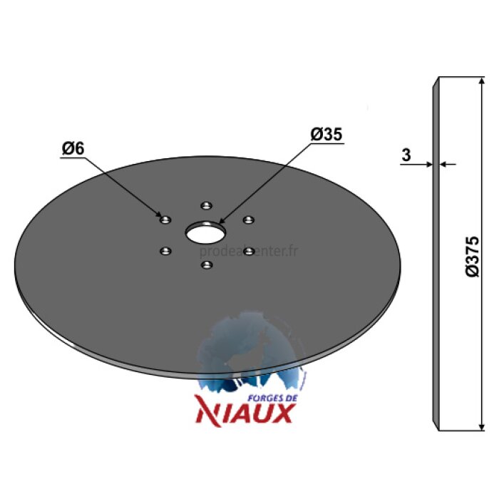 Disque de semoir Maschio (G13825091) lisse plat 6 trous 375 x 3 mm Niaux adaptable-1750326_copy-30
