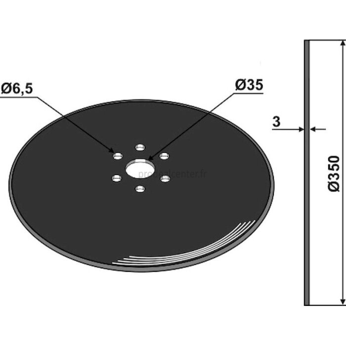 Disque de semoir Kuhn (K3003810) Niaux lisse 6 trous 350 x 3 mm adaptable-1794425_copy-30