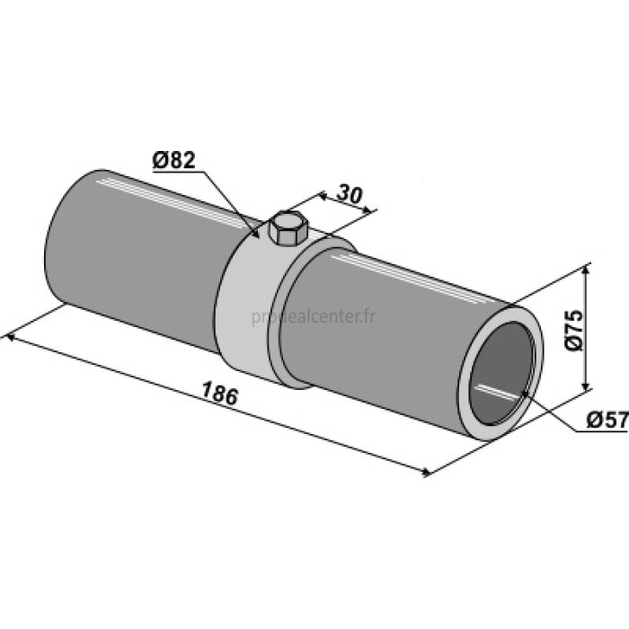 Tube guide darbre de cover Souchu Pinet 166 x 75 / 82 x 57 mm arbre carré de 40 x 40 mm adaptable-1128189_copy-30