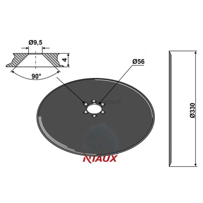 Disque de semoir Kleine (KL848901) Niaux lisse 6 trous 330 x 4 mm adaptable-1127953_copy-30