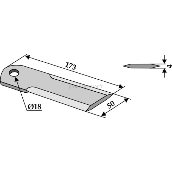 Couteau de broyeur de paille Dronningborg 173 x 50 x 4 mm (490 178 00)-124503_copy-31