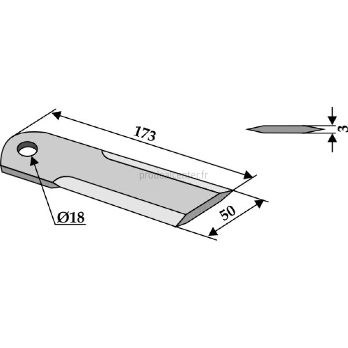 Couteau de broyeur de paille Claas 173 x 50 x 3 mm (060.017.2)-124511_copy-31