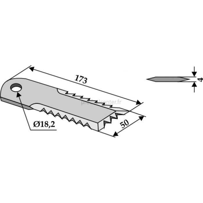 Couteau de broyeur de paille John Deere 173 x 50 x 4 mm (Z 55610)-124519_copy-31
