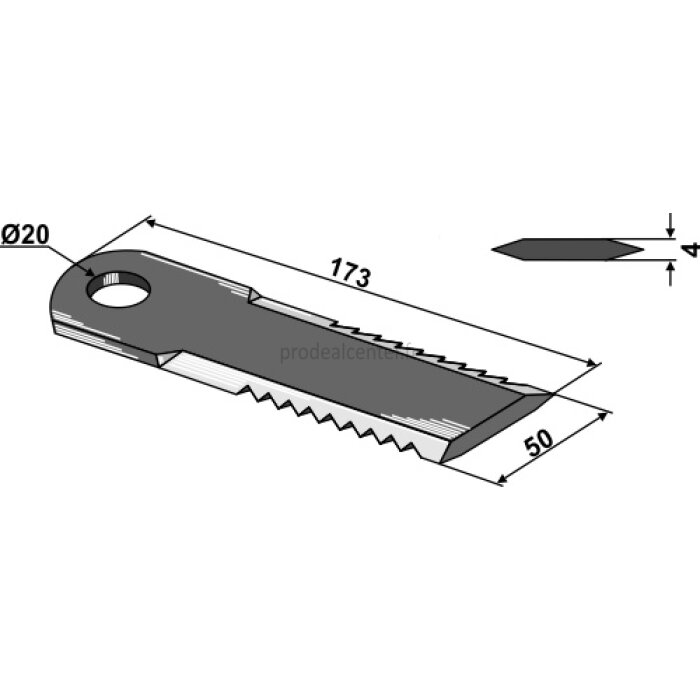 Couteau de broyeur de paille Claas 173 x 50 x 4 mm (755.784.0)-124536_copy-31