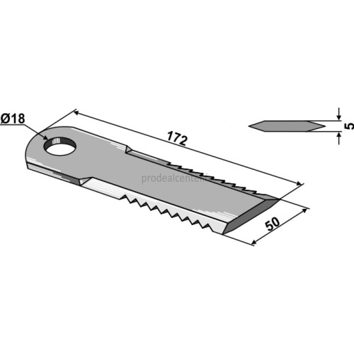 Couteau de broyeur de paille John Deere 172 x 50 x 5 mm (Z 42176)-124544_copy-31