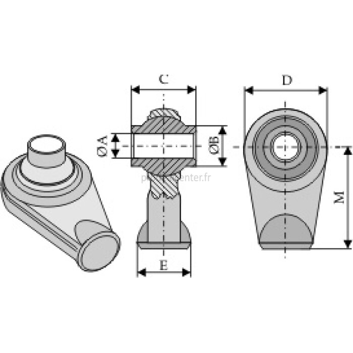 Rotule à souder pour barre de poussée intérieure Ø 19,3 x 60 mm-139041_copy-31
