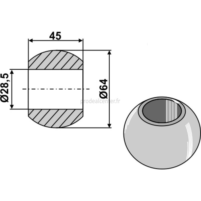 Rotule inférieure Ø 64 mm catégorie III-II Universel-139125_copy-31