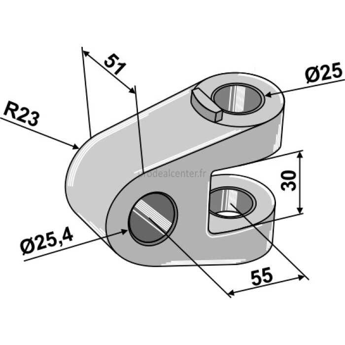 Chape pour barre de poussée Ø 25,4 25 mm catégorie II-139148_copy-31