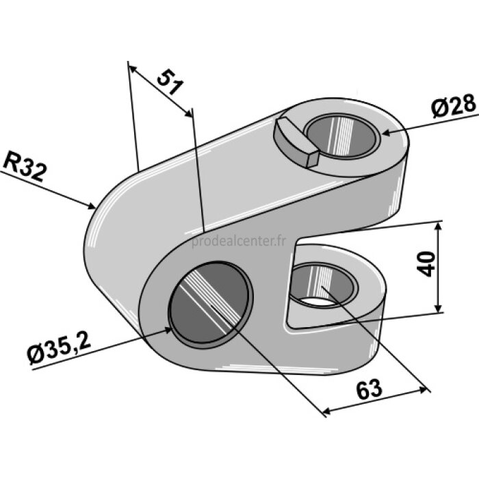 Chape pour barre de poussée Ø 35,2 28 mm catégorie III/IV-138238_copy-31