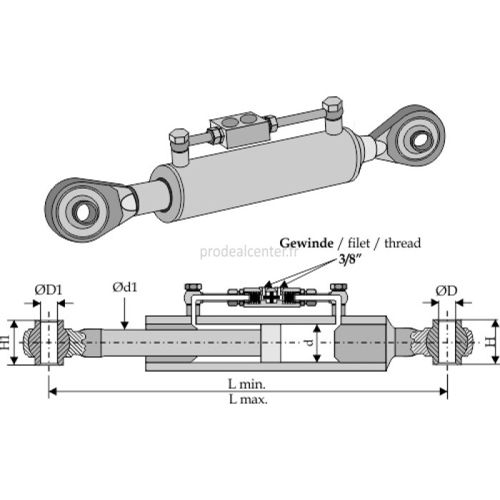 Barre de poussée hydraulique longueur 352-447 mm catégorie I-138538_copy-31