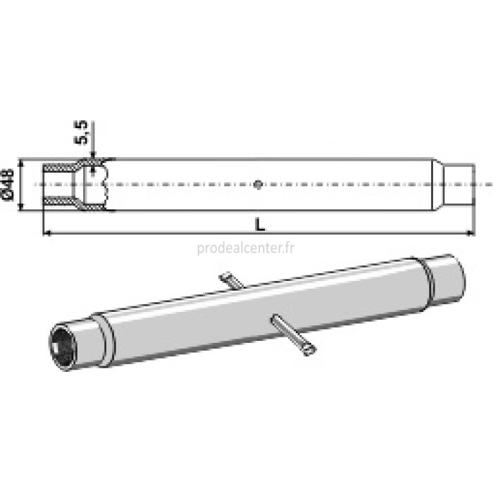 Tube 180 mm filetage M30 x 3,5 pour barre de poussée catégorie II-139353_copy-31