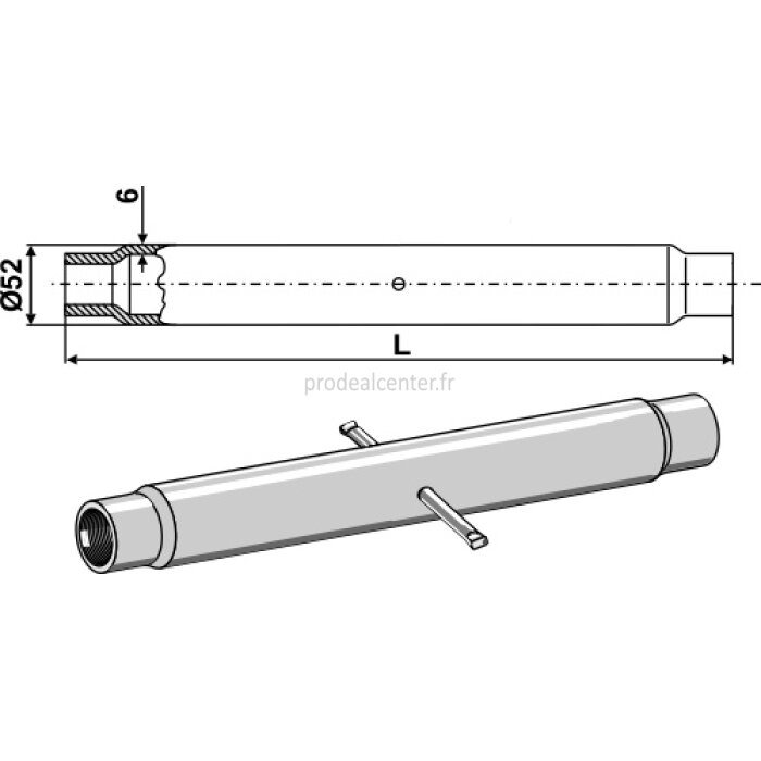Tube 330 mm filetage M36 x 3 pour barre de poussée catégorie III-139387_copy-31