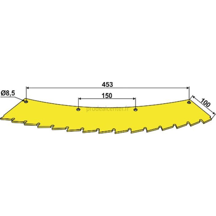 Lame de scie droite / gauche jaune adaptable 453 x 100 x 2,5 mm bec densileuse Kemper M 4500, 445 (66038)-1794271_copy-30