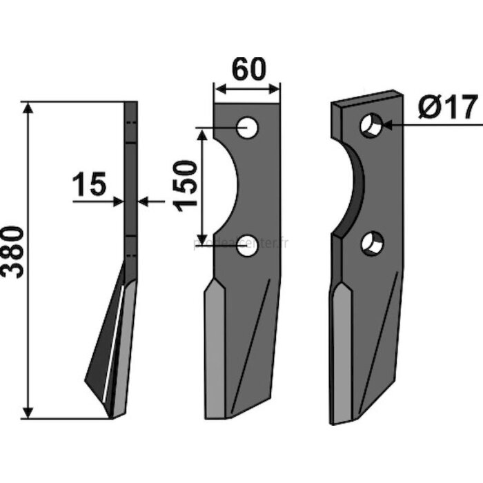 Dent de herse rotative Alpego (D04865) gauche 380 x 60 x 15 mm adaptable-1793875_copy-30