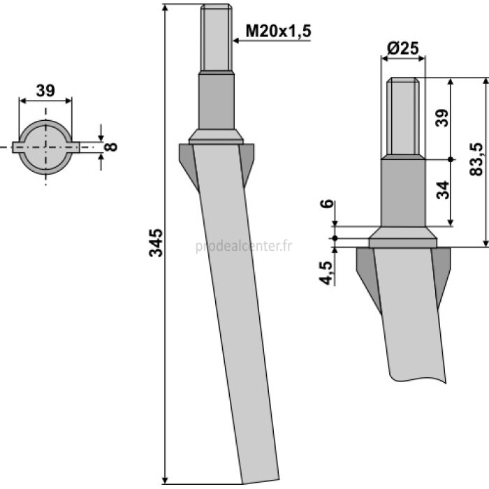 Dent de herse rotative Rotorland (RL013101) droite / gauche 345 x 25 mm adaptable-131564_copy-32