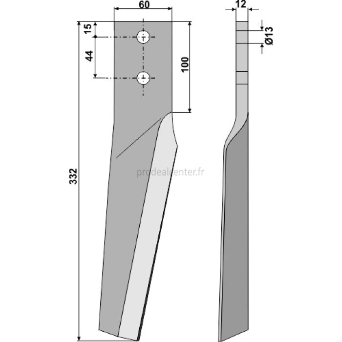 Dent de herse rotative Maschio (10100226 292003) gauche 332 x 60 x 12 mm adaptable-131618_copy-32
