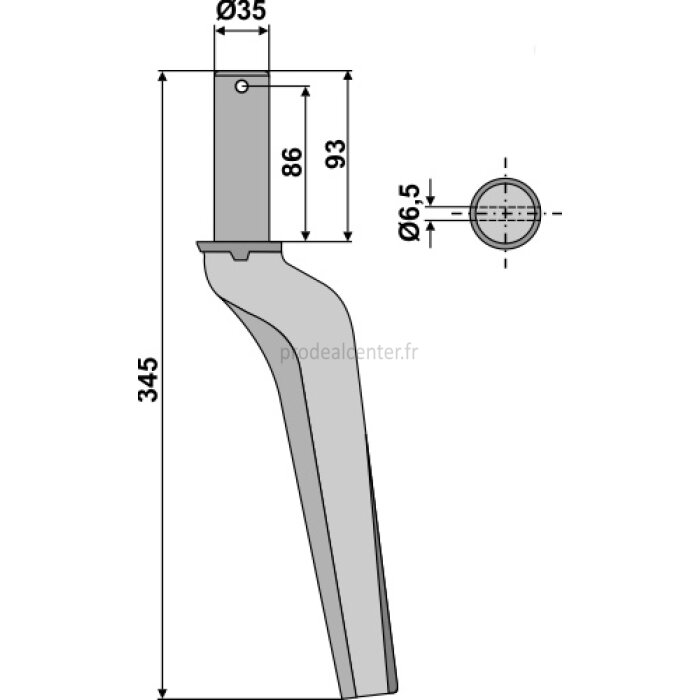 Dent de herse rotative Krone (4902671) droite / gauche à montage rapide 345 mm adaptable-131685_copy-32