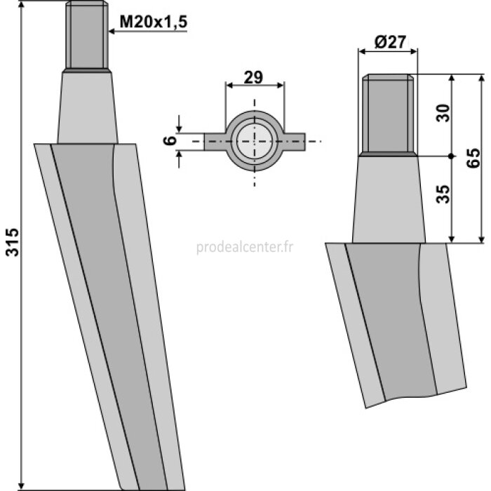 Dent de herse rotative Moreni droite / gauche 315 mm adaptable-131691_copy-32