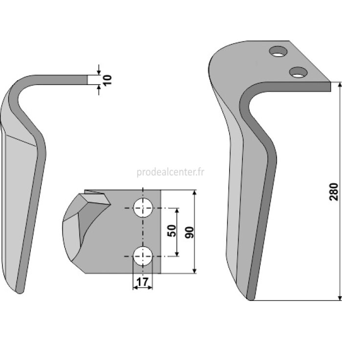 Dent de herse rotative Eberhardt (302141) droite 280 x 90 x 10 mm adaptable-131699_copy-32