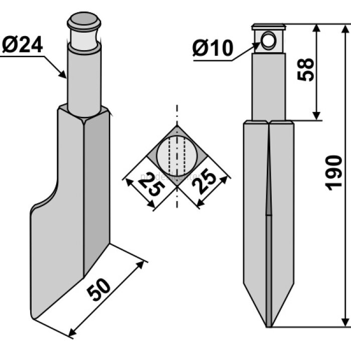 Dent de herse rotative Rau vicon droite / gauche 190 mm adaptable-131754_copy-32