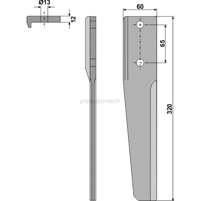 Dent de herse rotative Schmotzer (0032711) (T50 T51) gauche 320 x 60 x 12 mm adaptable-131758_copy-32
