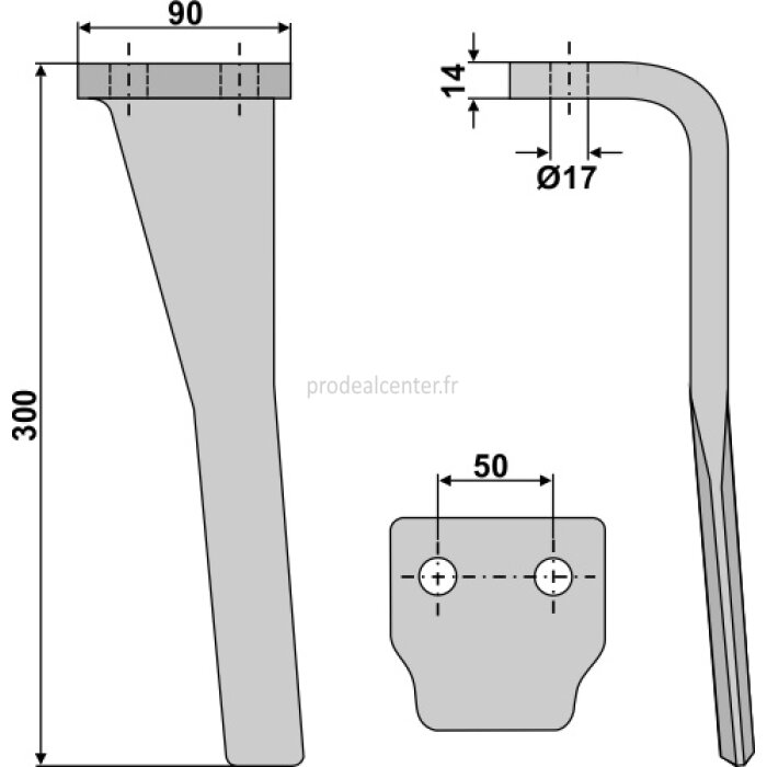 Dent de herse rotative Sicma (092800) gauche 300 x 90 x 14 mm adaptable-131807_copy-32