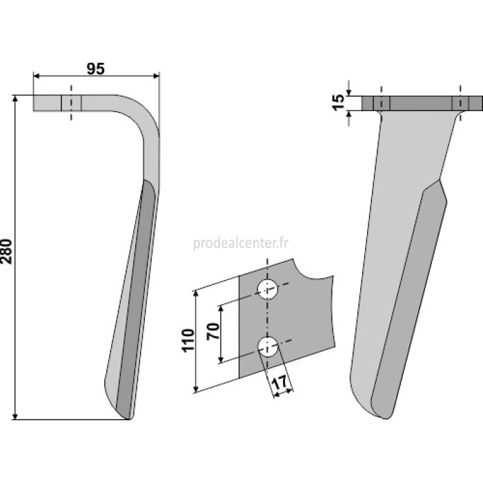 Dent de herse rotative Falc (522036) droite Big 280 x 110 x 15 mm adaptable-131911_copy-32