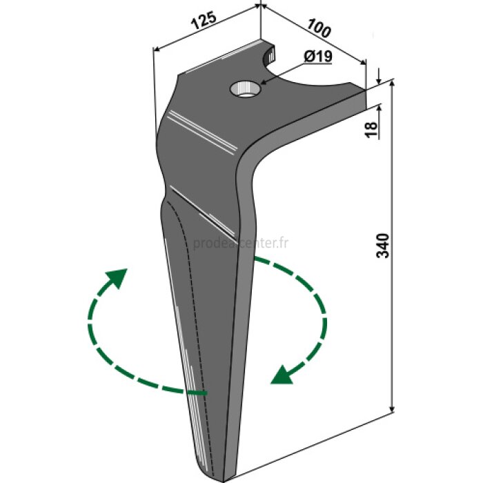 Dent de herse rotative Falc (541106) droite 340 x 100 x 18 mm adaptable-1127409_copy-30
