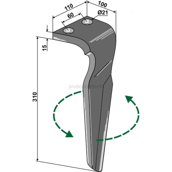 Dent de herse rotative Feraboli (7U00009 7U00034) gauche 310 x 110 x 15 mm adaptable-131918_copy-32