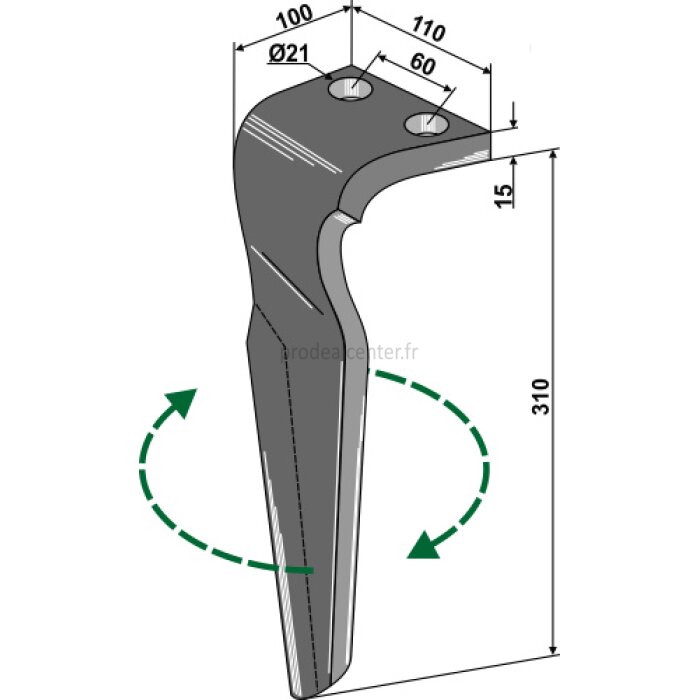 Dent de herse rotative Feraboli (7U00008 7U00033) droite 310 x 110 x 15 mm adaptable-131920_copy-32