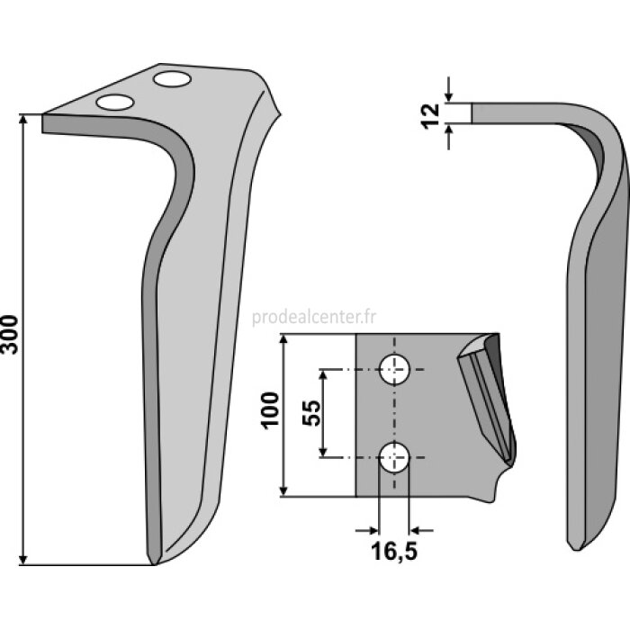 Dent de herse rotative Frandent (9115060002) gauche 300 x 100 x 12 mm adaptable-131928_copy-32