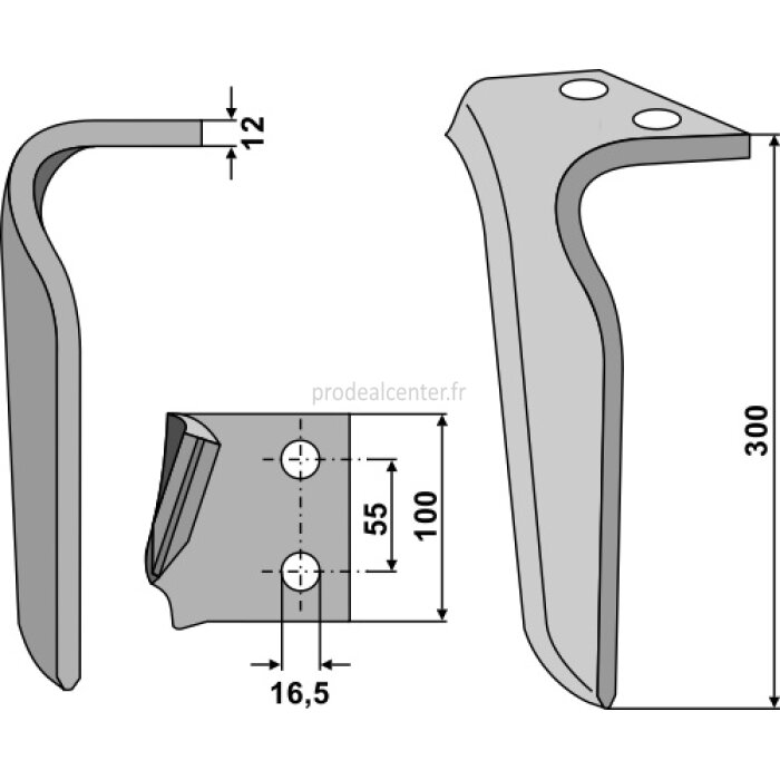 Dent de herse rotative Frandent (9115060001) droite 300 x 100 x 12 mm adaptable-131929_copy-32